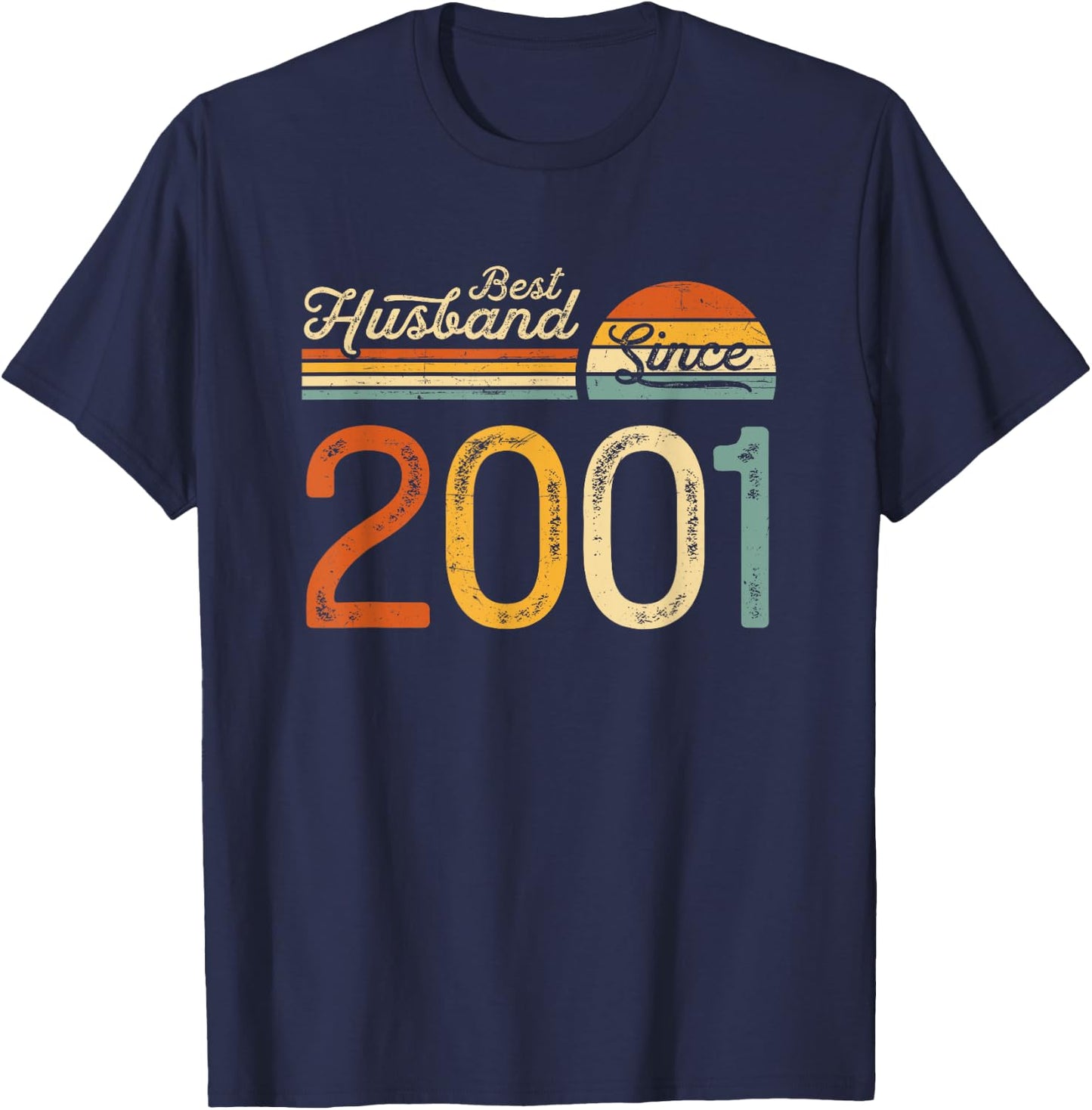24th wedding anniversary 24 years - Best Husband Since 2001 T-Shirt - T-Shirt | Navy