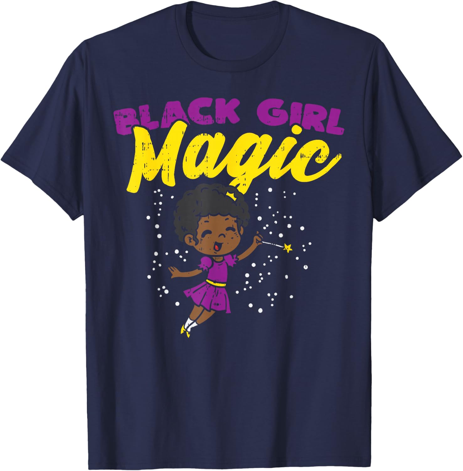 Black Girl Magic Fairy Black Pride African Melanin BLM Women T-Shirt - T-Shirt | Navy