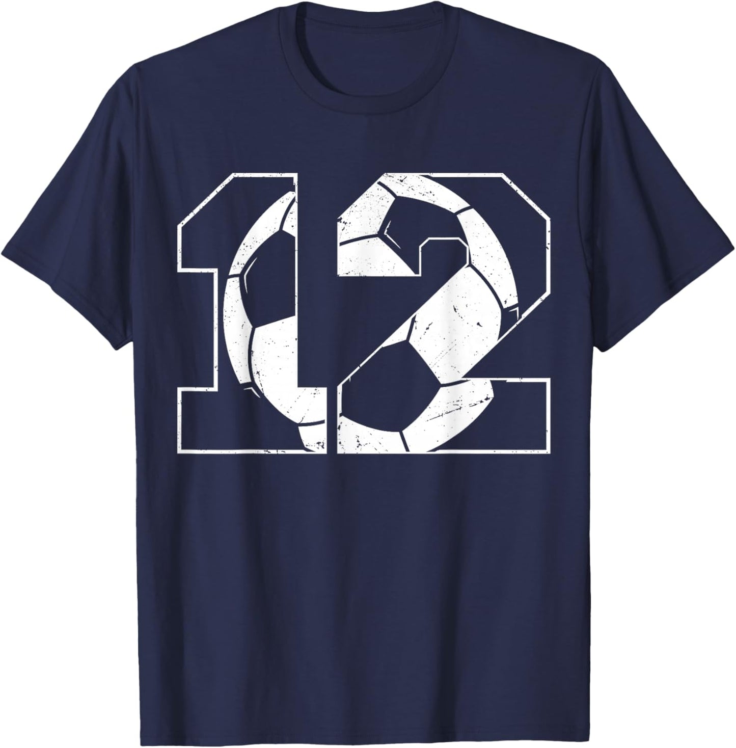 12th Birthday Boy Soccer Player Football 12 Years Old T-Shirt - T-Shirt | Navy