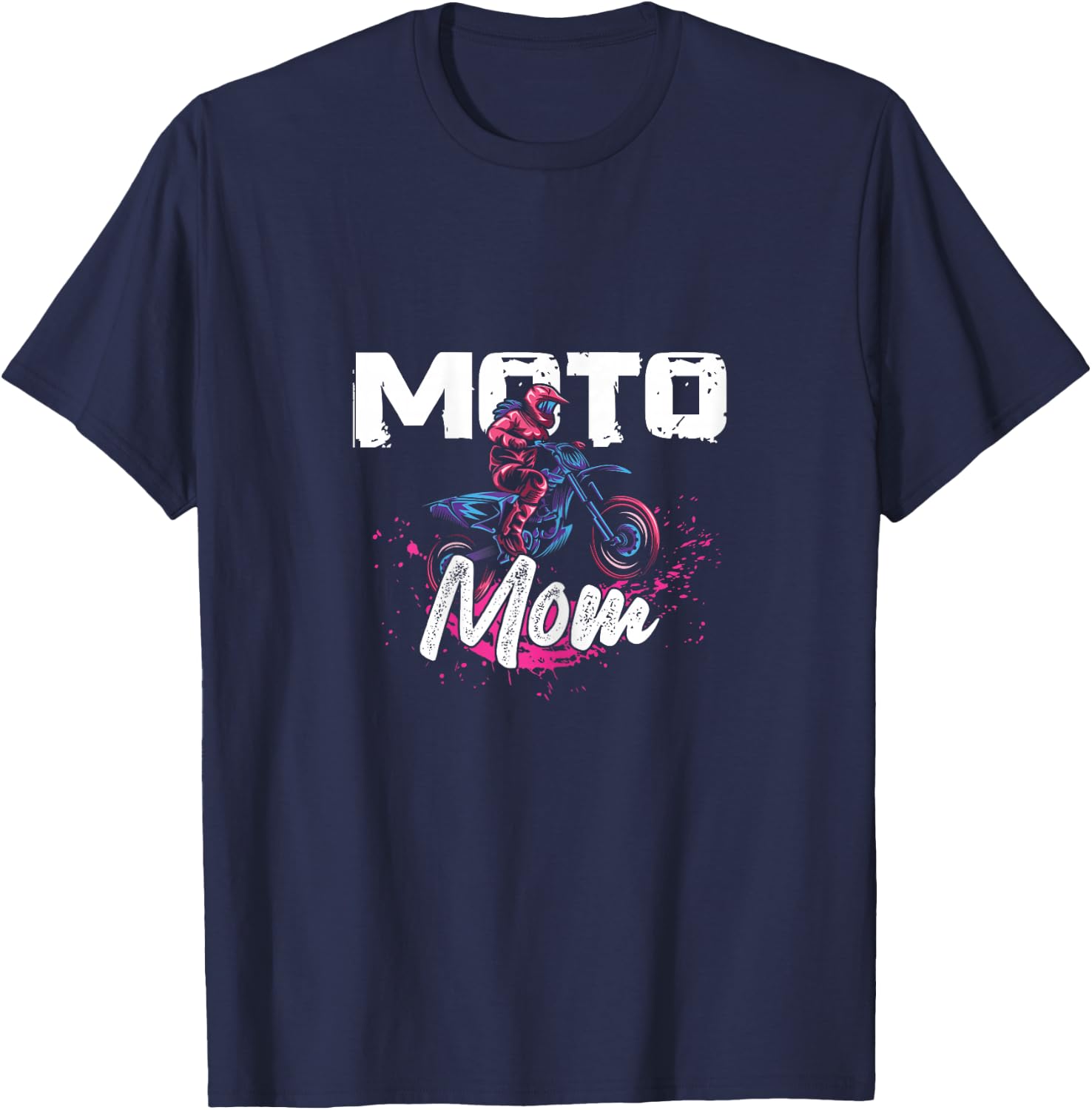 Moto Mom Extreme Sports Dirt Bike Rider Race Biker Offroad T-Shirt - T-Shirt | Navy
