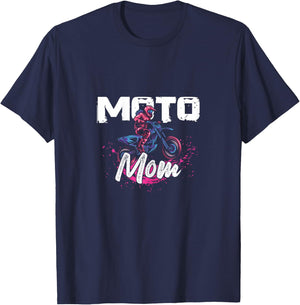 Moto Mom Extreme Sports Dirt Bike Rider Race Biker Offroad T-Shirt - T-Shirt | Navy