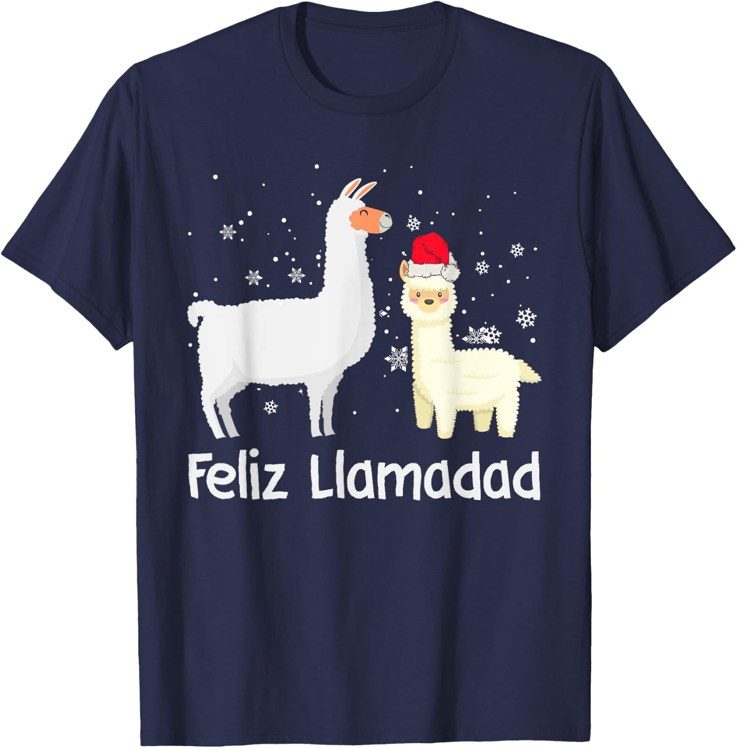 Fleece Navidad Feliz Llamadad LLama Christmas Navidad T-Shirt - T-Shirt | Navy