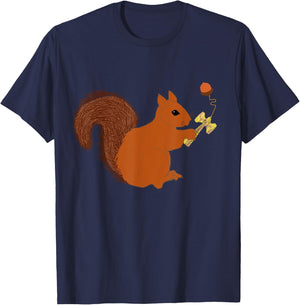 Kendama Sweet Squirrel Playing Kendama Cup Sports T-Shirt - T-Shirt | Navy