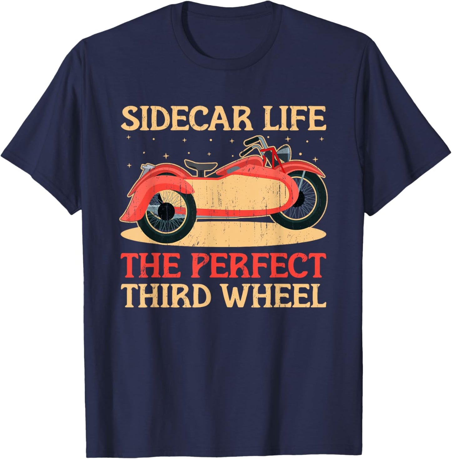 Sidecar Motorcycle Motorcyclist Bike Motorbike Sidecar Rider T-Shirt - T-Shirt | Navy