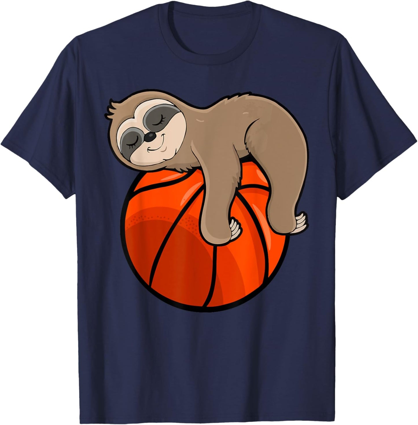 Sleeping Sloth in Basketball Pajamas Nightgown T-Shirt - T-Shirt | Navy