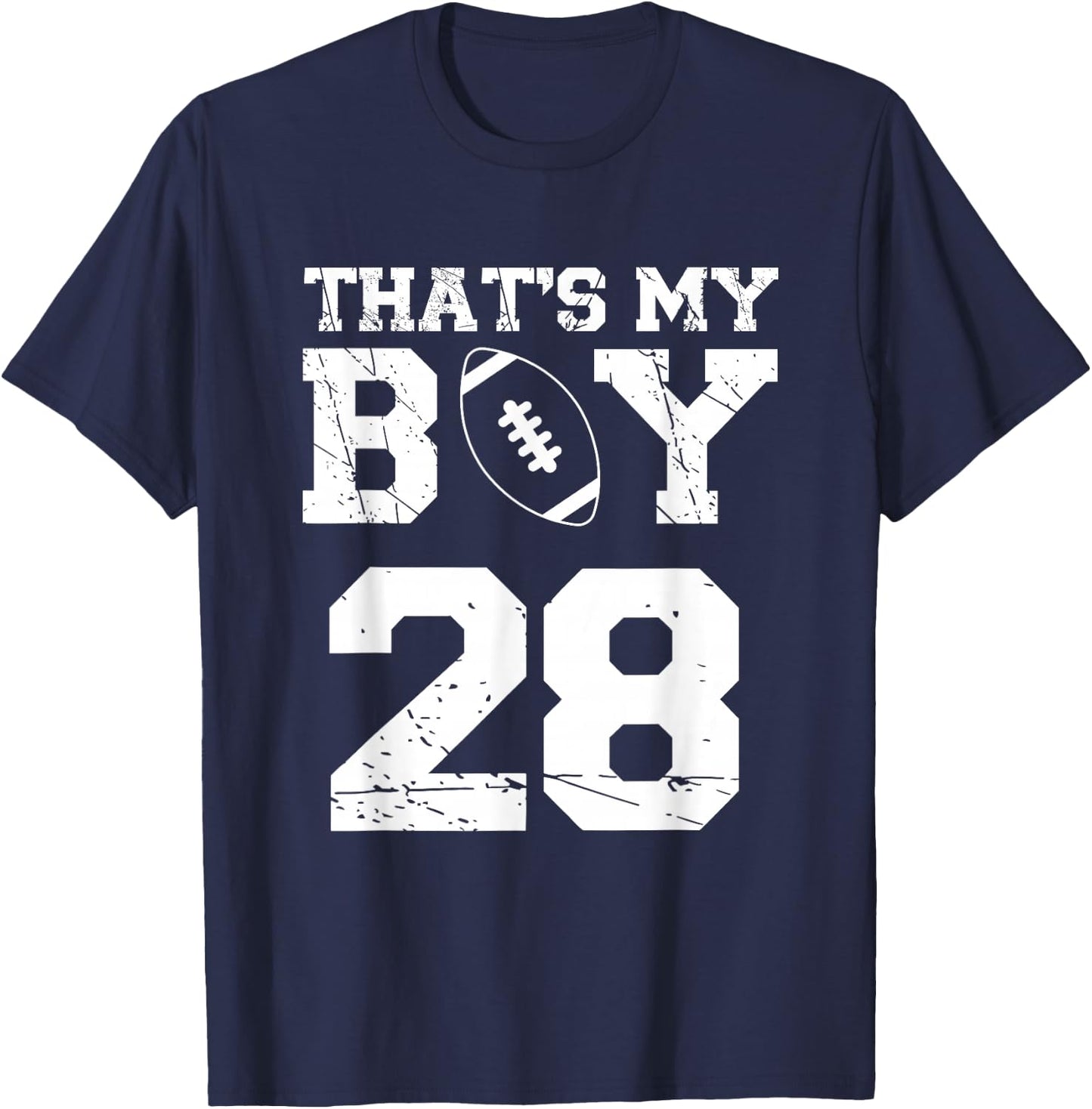 That's My Boy Football Number #28 T-Shirt - T-Shirt | Navy