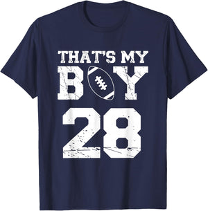 That's My Boy Football Number #28 T-Shirt - T-Shirt | Navy