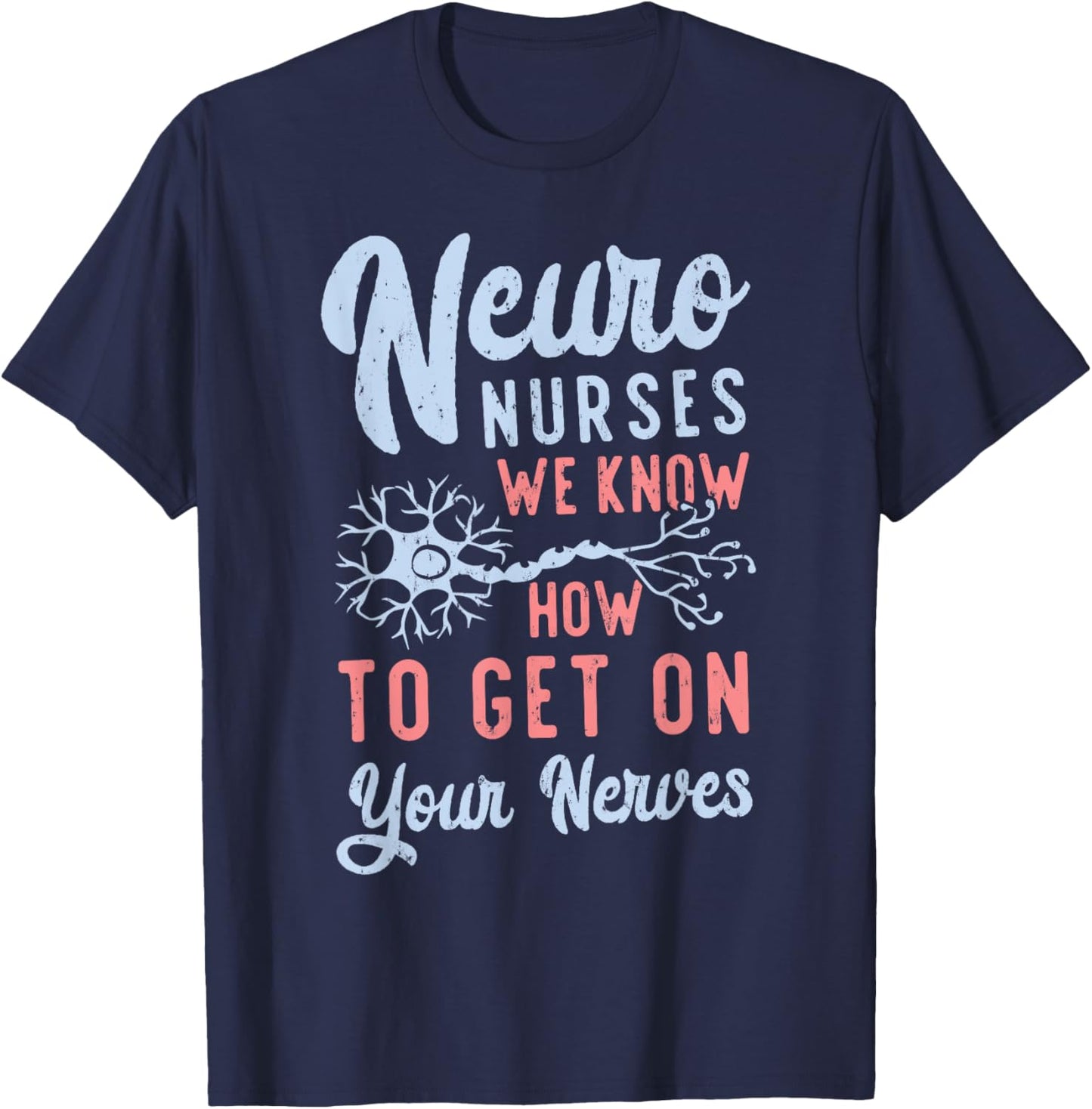 Funny Neuro Nurses ICU RN Neuro Nursing Squad Neuro Tech T-Shirt - T-Shirt | Navy