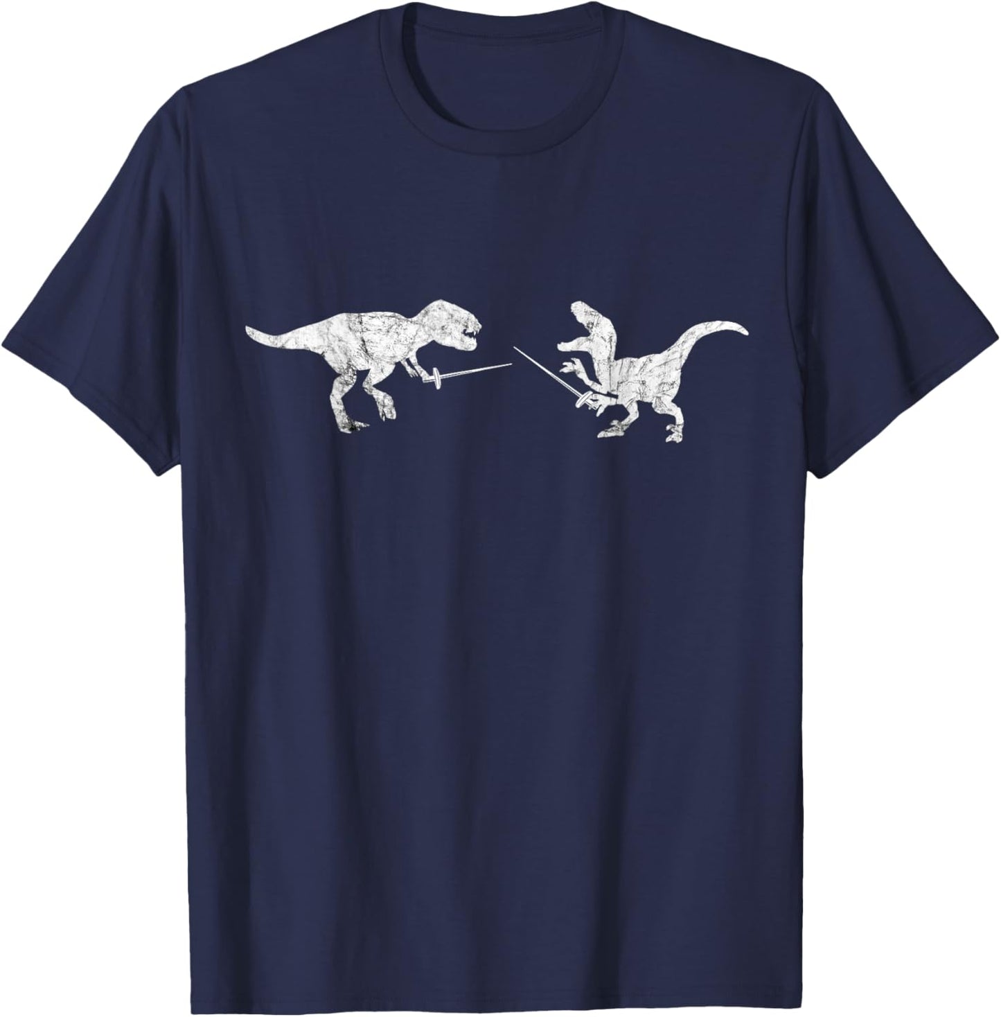 Fencing Vintage Dinosaur Fence Foil Fencing Combat Sport T-Shirt - T-Shirt | Navy