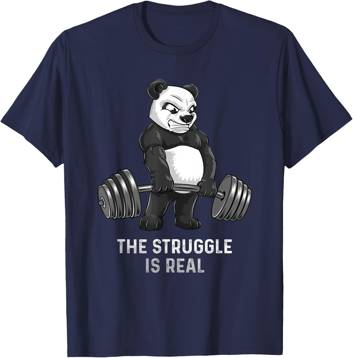 Panda Bear Deadlift SHIRT Powerlifter Funny Bodybuilding T-Shirt - T-Shirt | Navy