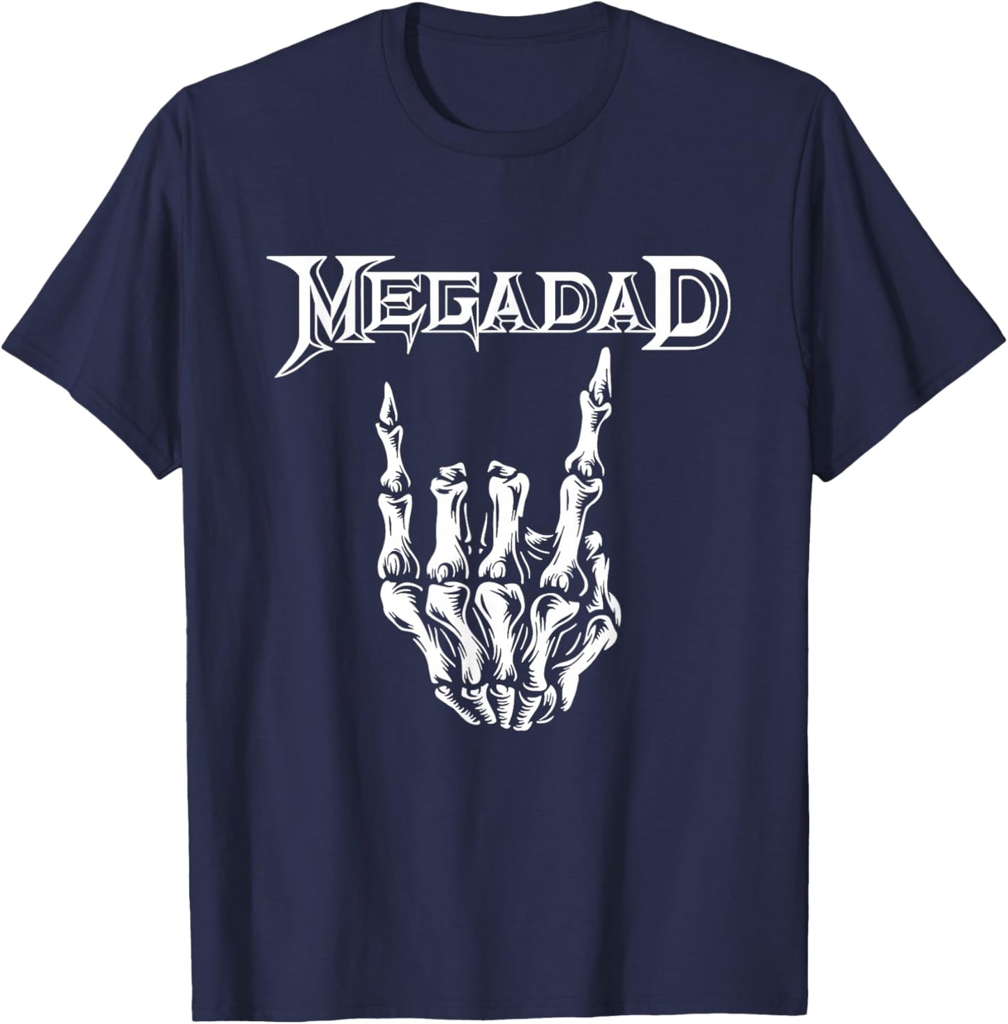Megadad Retro 90s Hard Rock Band Heavy Metal Father's Day T-Shirt - T-Shirt | Navy