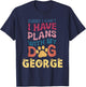 Dog Name George Personalised Gift Busy With My Dog George Men Women Kids T-Shirt - T-Shirt | Navy