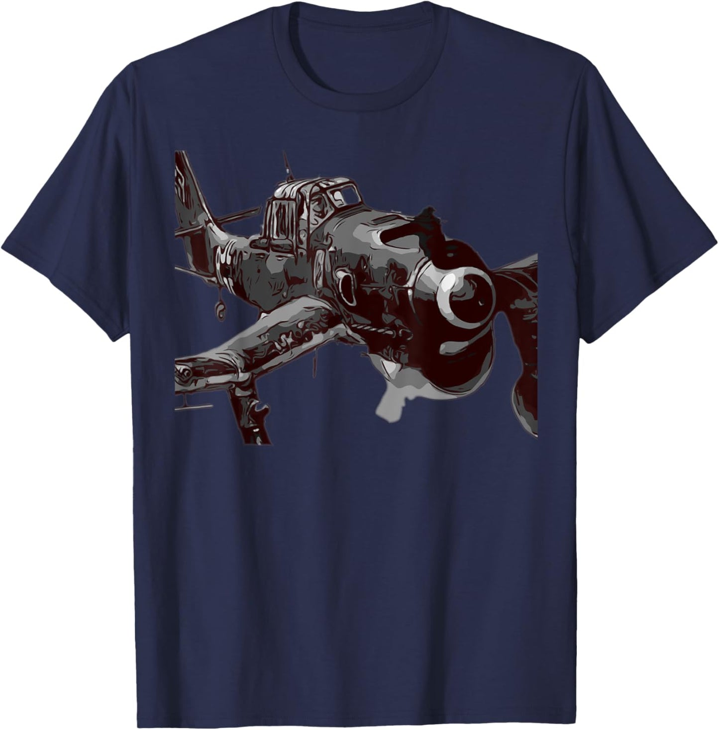 Junkers JU 87 Stuka WW2 Dive Bomber WW2 Warbird Warplane T-Shirt - T-Shirt | Navy