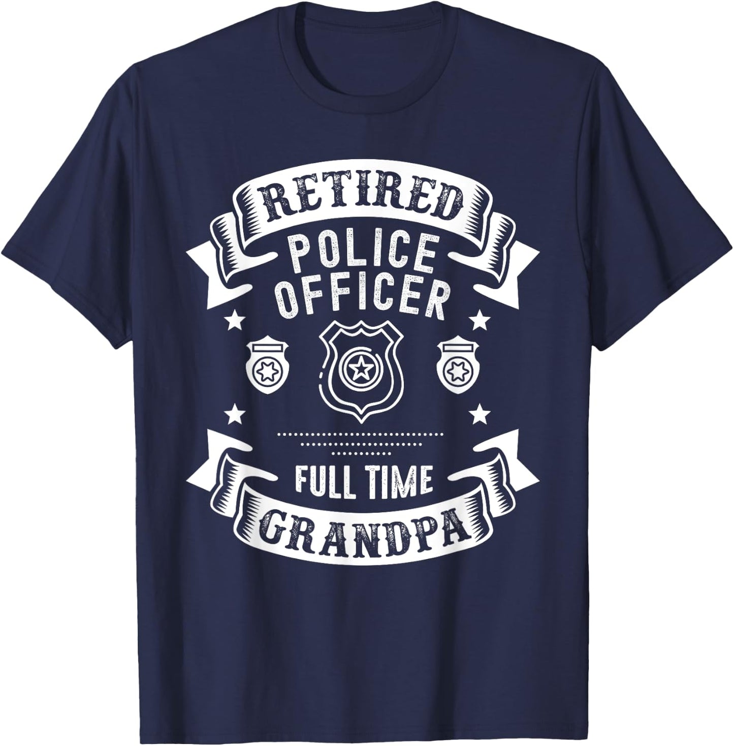 Retired Police Officer 2021 Retirement Gifts For Grandpa T-Shirt - T-Shirt | Navy