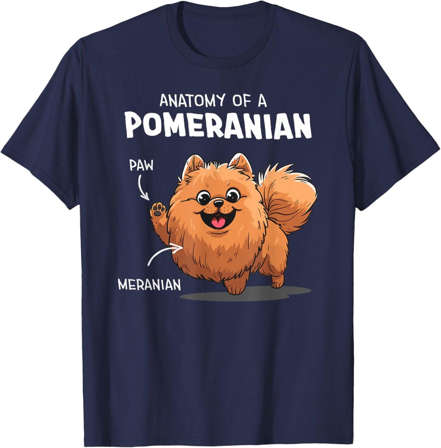 Funny Anatomy Of A Pomeranian Dog T-Shirt - T-Shirt | Navy