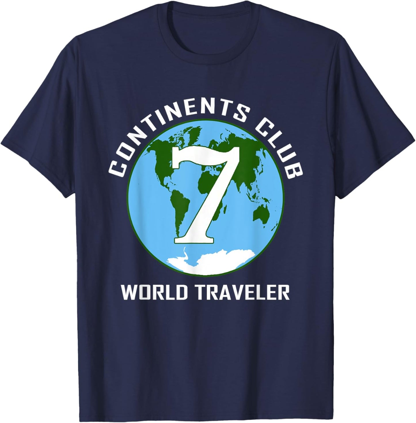 7 Continents World Traveler Club T-Shirt - T-Shirt | Navy