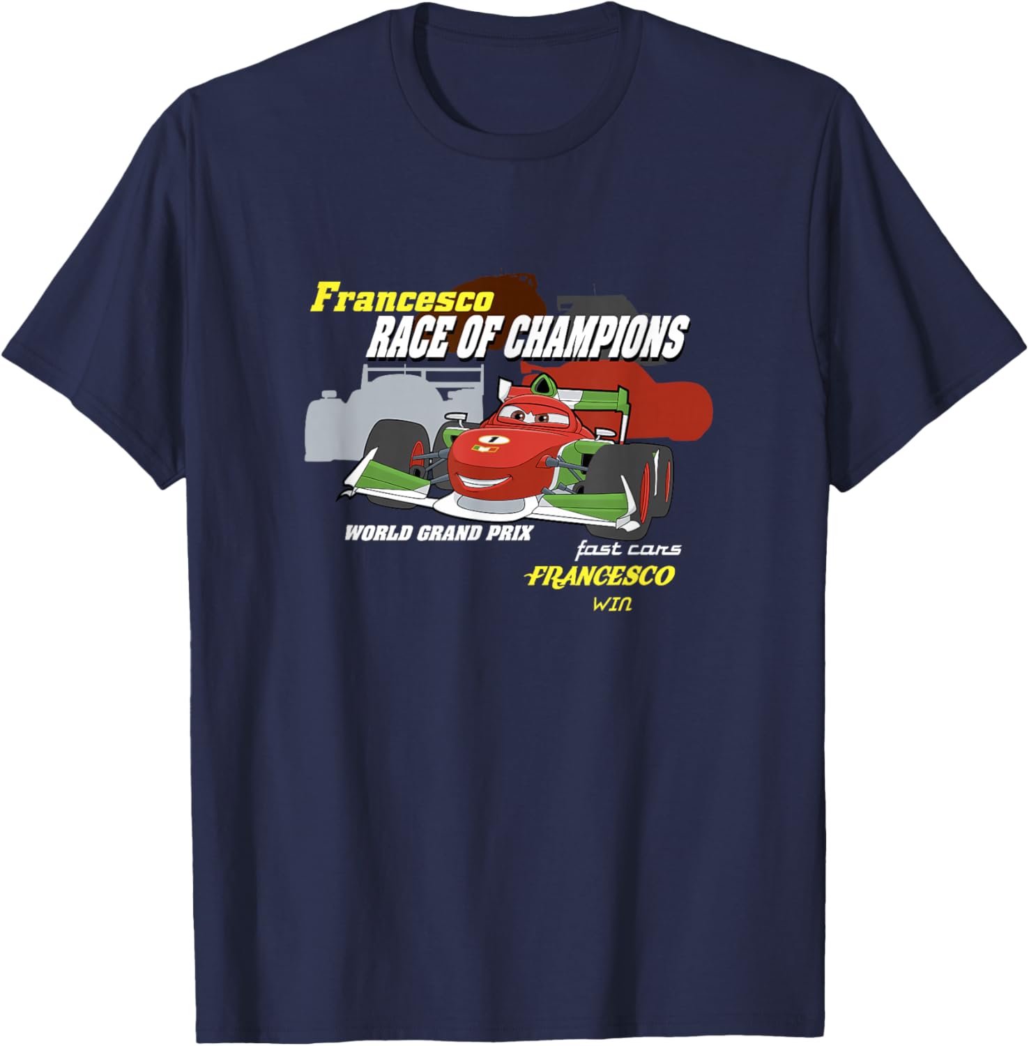 Disney Pixar Cars 2 Francesco Bernoulli Race Of Champions T-Shirt - T-Shirt | Navy