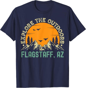 Flagstaff, Arizona - Explore The Outdoors T-Shirt - T-Shirt | Navy