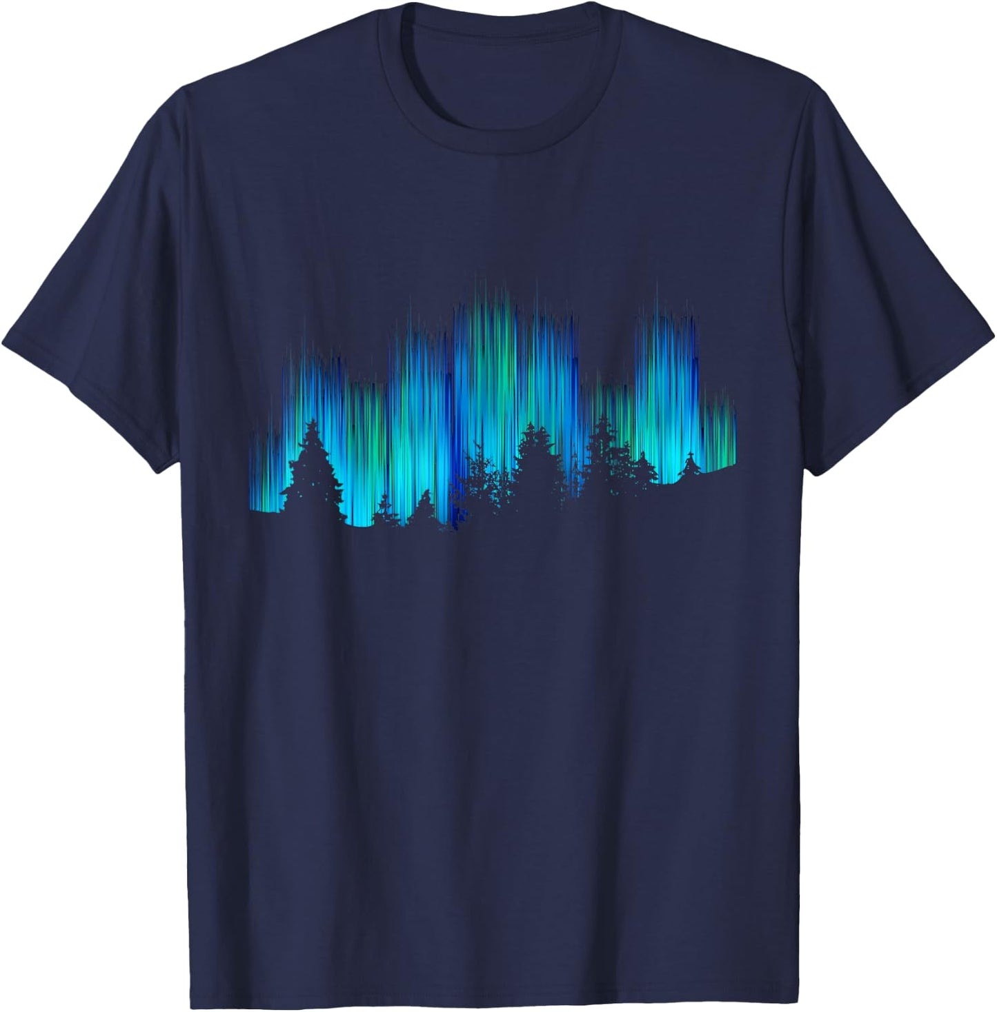 Northern Lights Aurora Borealis Island Holiday T-Shirt - T-Shirt | Navy