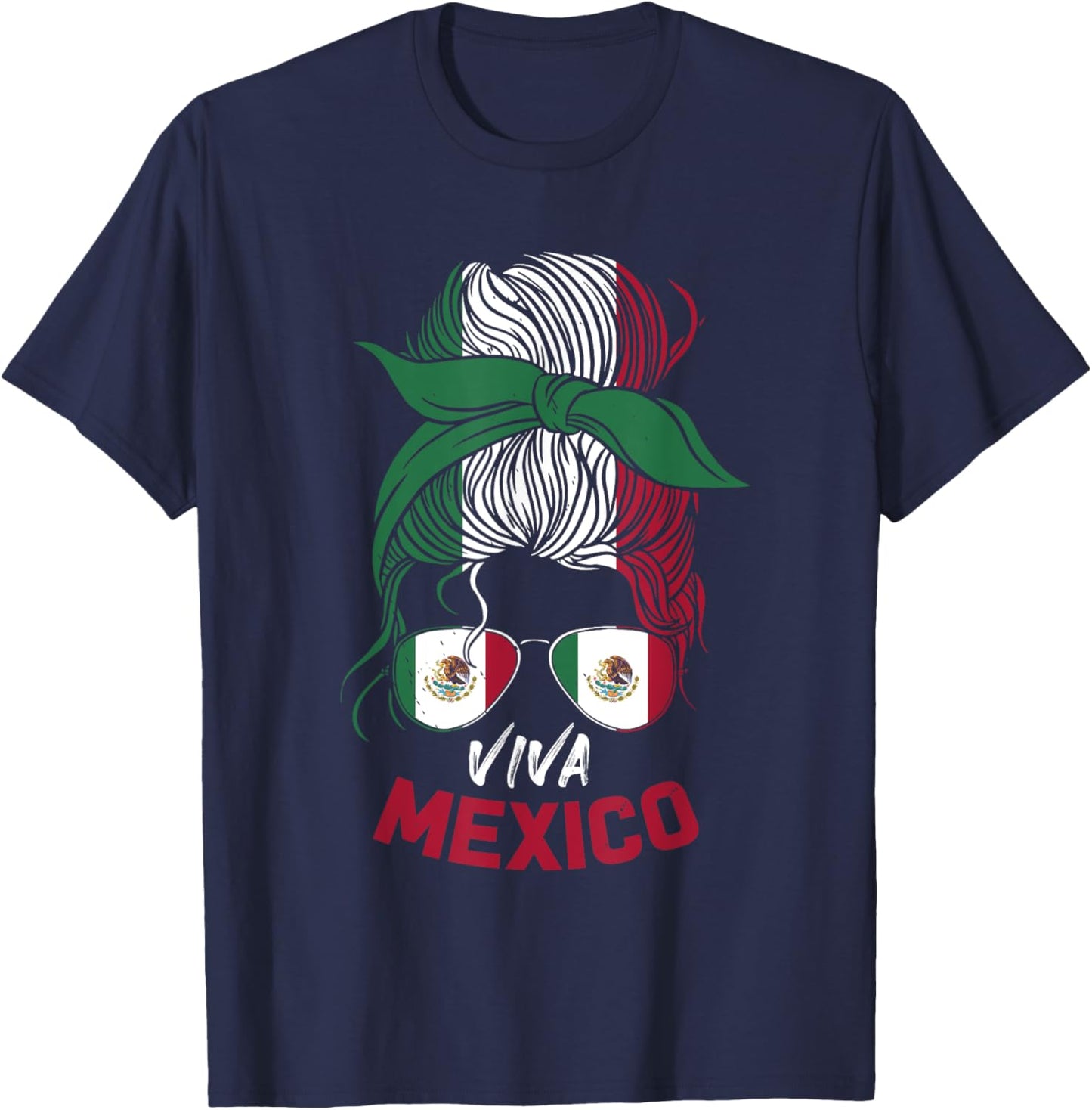 Mexico Vintage Mexican Flag Pride Hat Jersey T-Shirt - T-Shirt | Navy