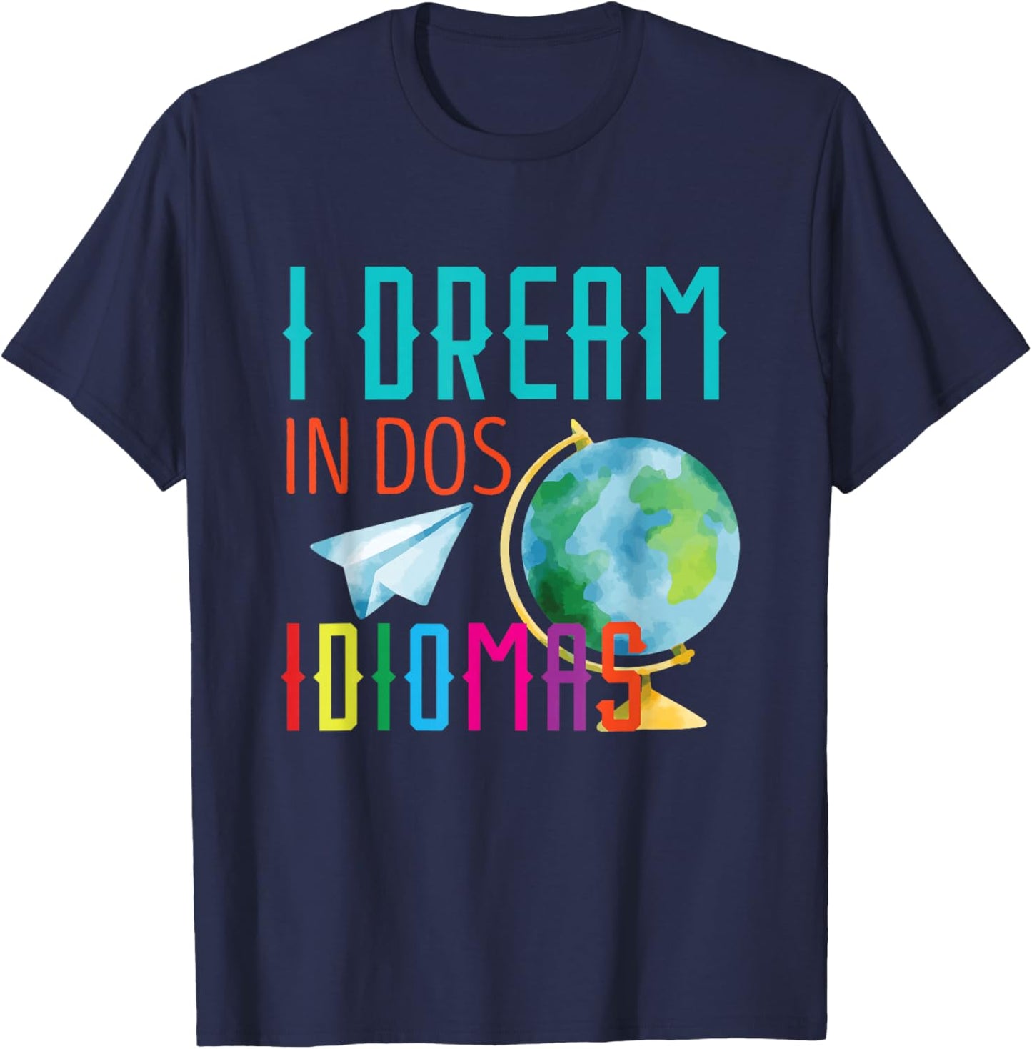 Multilingual Teacher in Dos Idiomas Linguist Language T-Shirt - T-Shirt | Navy