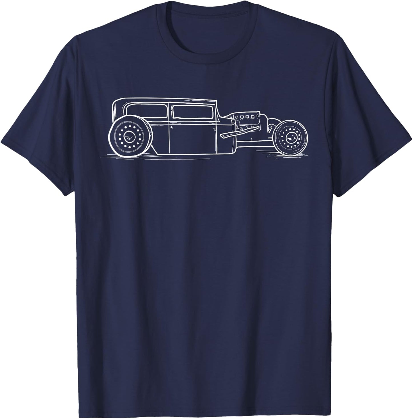 Vintage Hot Rod Rat Street Fink Steampunk Car Funny Men Gift T-Shirt - T-Shirt | Navy