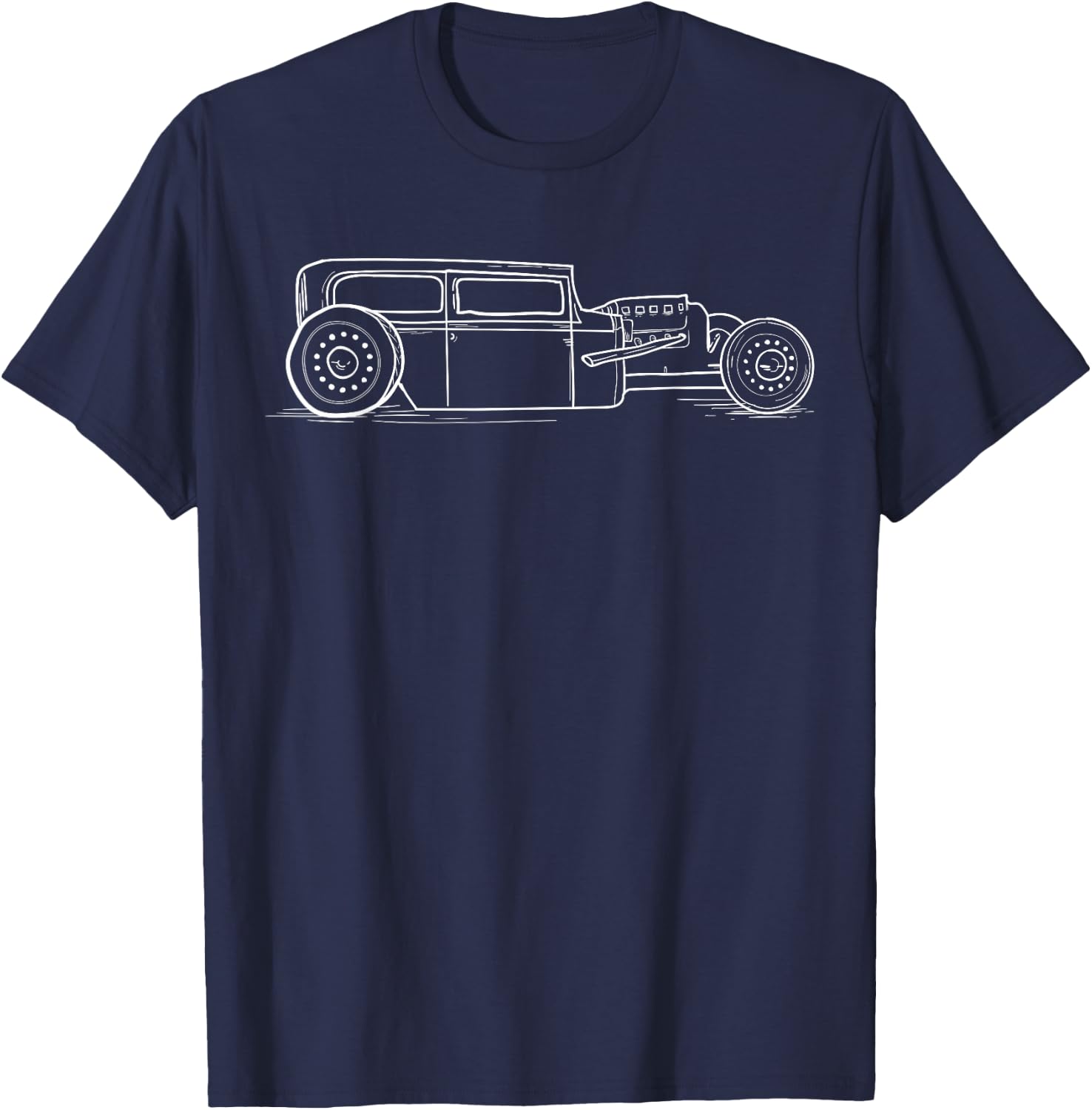 Vintage Hot Rod Rat Street Fink Steampunk Car Funny Men Gift T-Shirt - T-Shirt | Navy