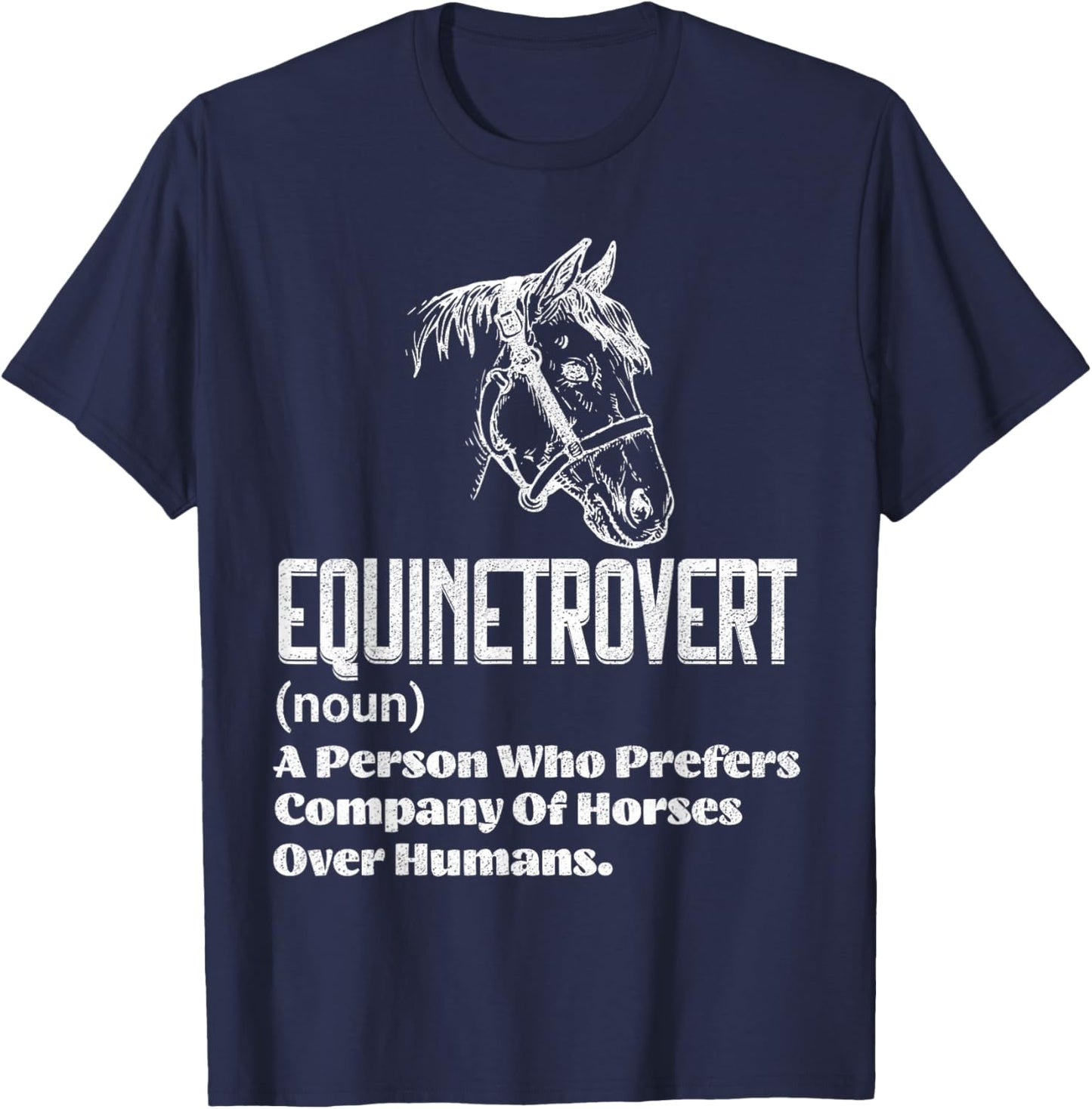 Funny Horse Lover Humor | Funny Horse Definition T-Shirt - T-Shirt | Navy