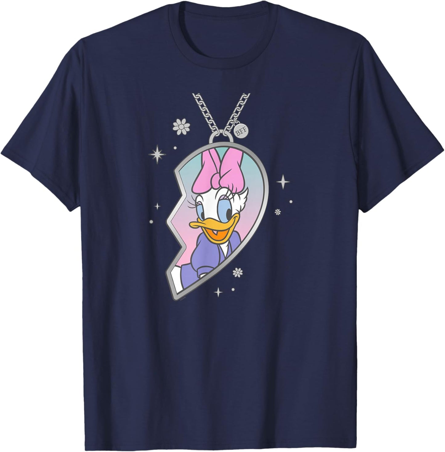 Disney BFF Best Friends Matching Heart Necklace Daisy Duck T-Shirt - T-Shirt | Navy