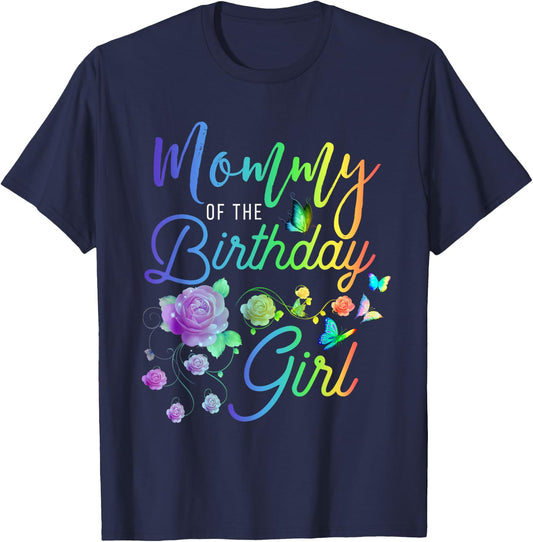 Fun Mommy of The Birthday Girl Mothers Moms Women Party Day T-Shirt - T-Shirt | Navy
