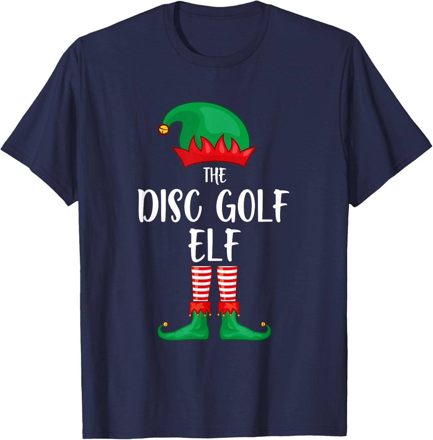 Disc Golf Elf Christmas Party Matching Family Group Pajama T-Shirt - T-Shirt | Navy