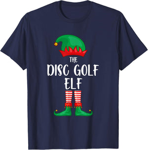 Disc Golf Elf Christmas Party Matching Family Group Pajama T-Shirt - T-Shirt | Navy