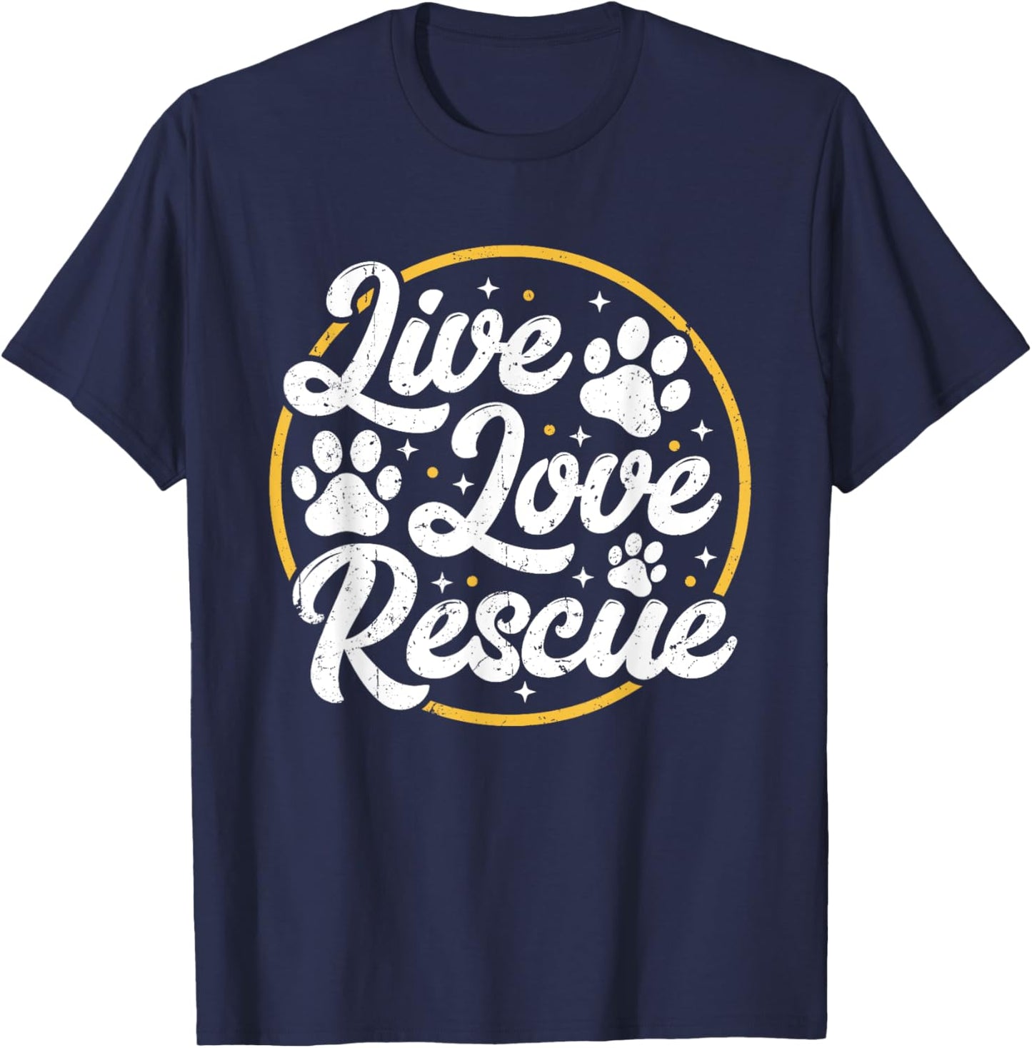 Dog Lover Adopt a Dog or Cat Cute Adoption Live Love Rescue Women Girls Kids T-Shirt - T-Shirt | Navy