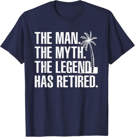 Cool Retirement Grandpa Dad Retired Man Myth Legend T-Shirt - T-Shirt | Navy