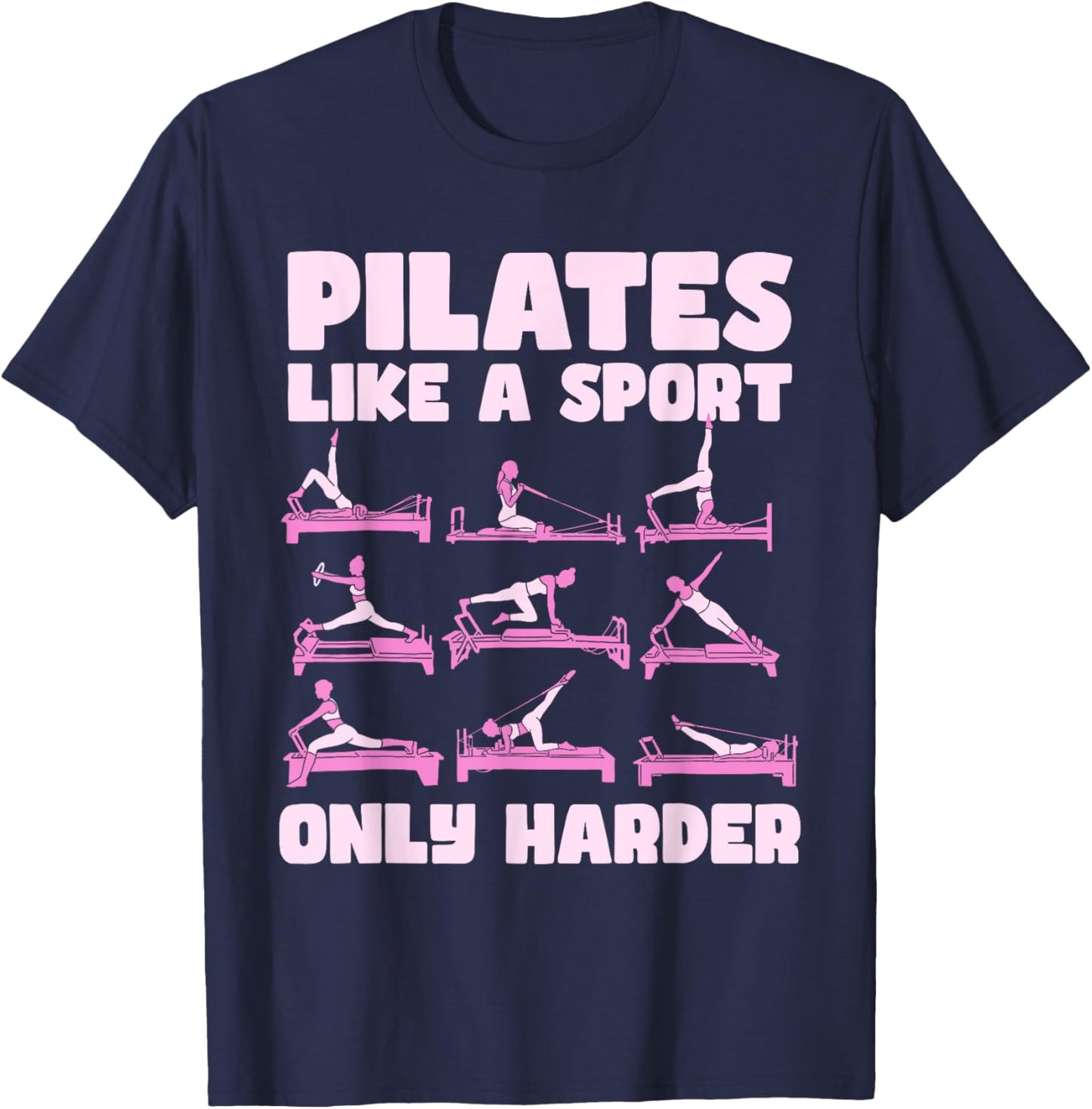 Pilates Contrology , Small, Black T-Shirt - T-Shirt | Navy