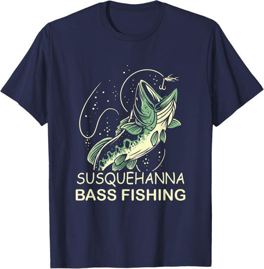 Susquehanna Bass Fishing T-Shirt - T-Shirt | Navy