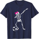 Dabbing Skeleton Girl Soccer Halloween T-Shirt - T-Shirt | Navy