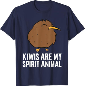 Kiwis Are My Spirit Animal Flightless Kiwi Bird T-Shirt - T-Shirt | Navy