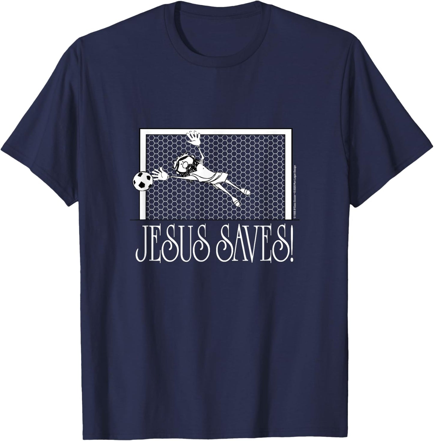 Jesus Saves Soccer T-Shirt - T-Shirt | Navy