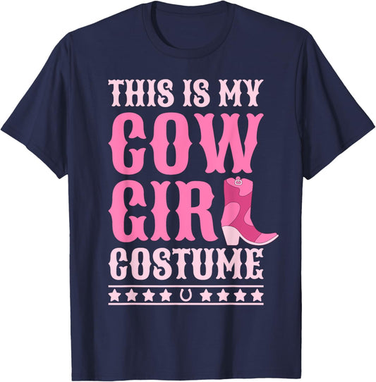 Western Cowgirl Outfit Women Cowboy Cute Cowgirl Costume T-Shirt - T-Shirt | Navy