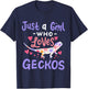 Gecko Lizard Just A Girl Geckos Gift T-Shirt - T-Shirt | Navy