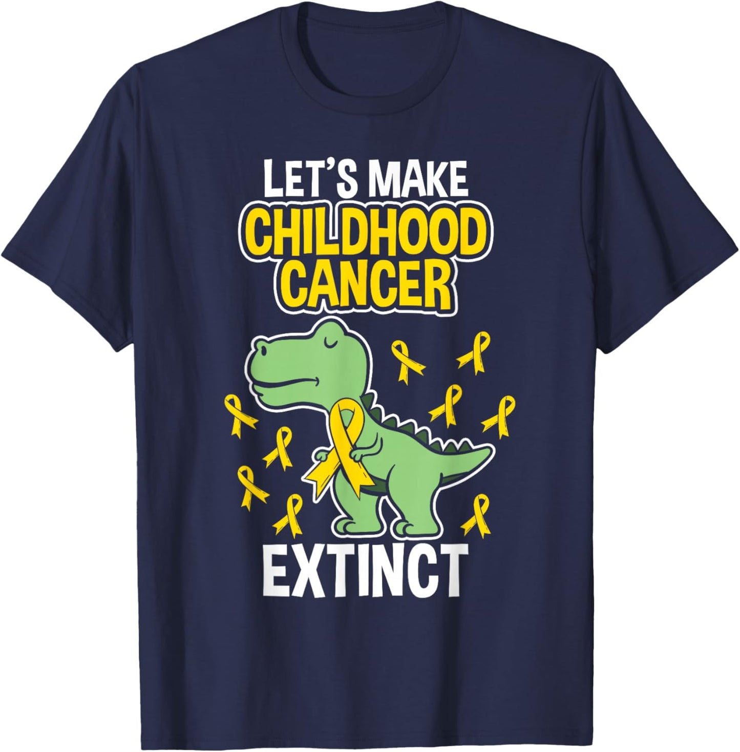 Childhood Cancer Extinct Dinosaur Dino Pediatrician Pedia T-Shirt - T-Shirt | Navy