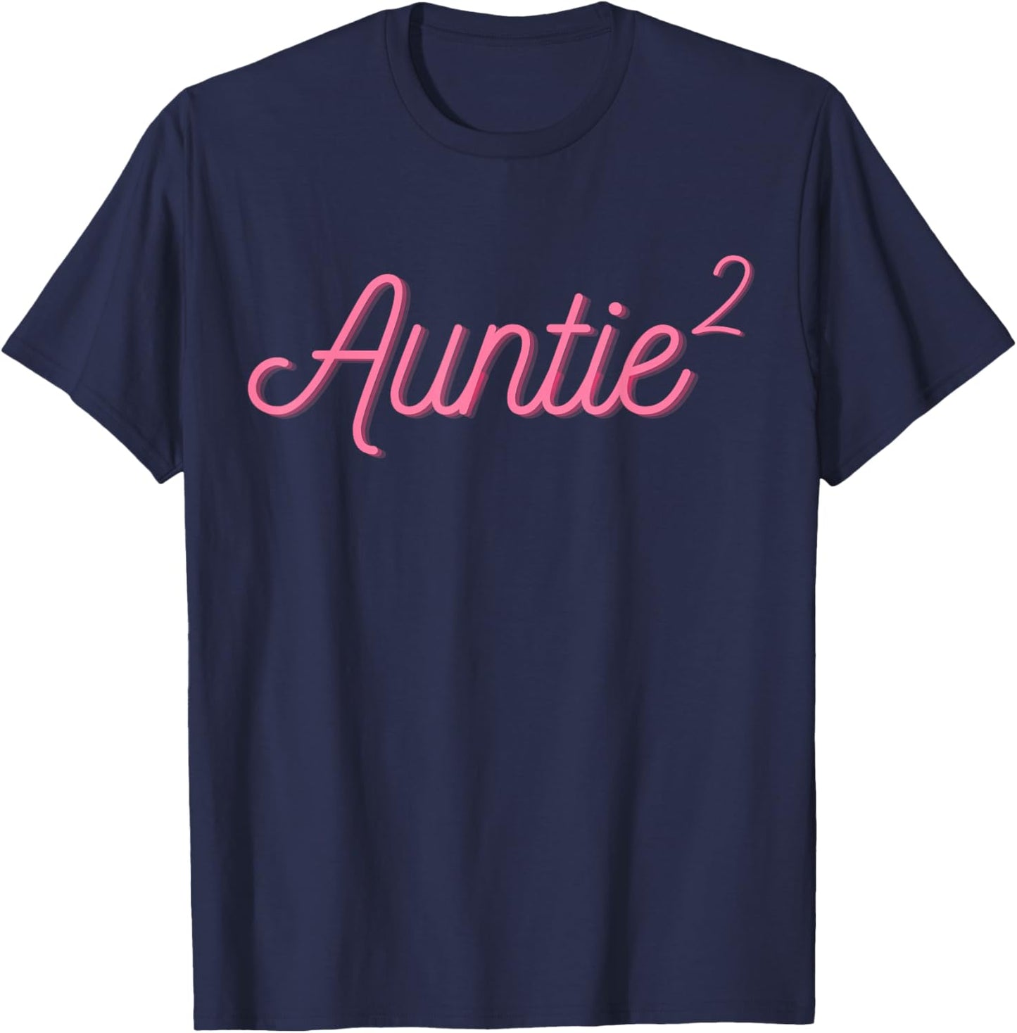 Auntie 2 Squared Aunt of Two Twins Mothers Day Aunt T-Shirt - T-Shirt | Navy