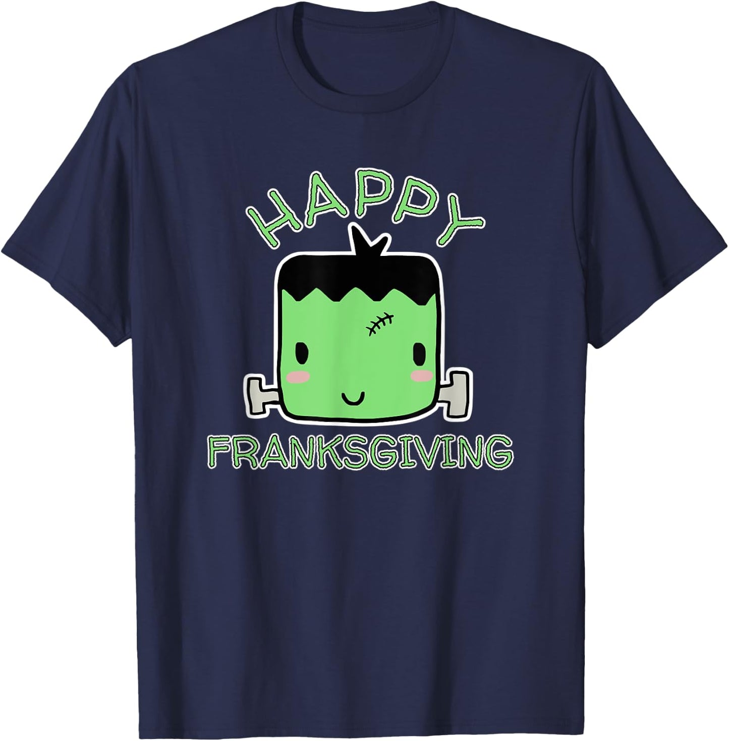 Cute Funny Thanksgiving, Happy Franksgiving design T-Shirt - T-Shirt | Navy