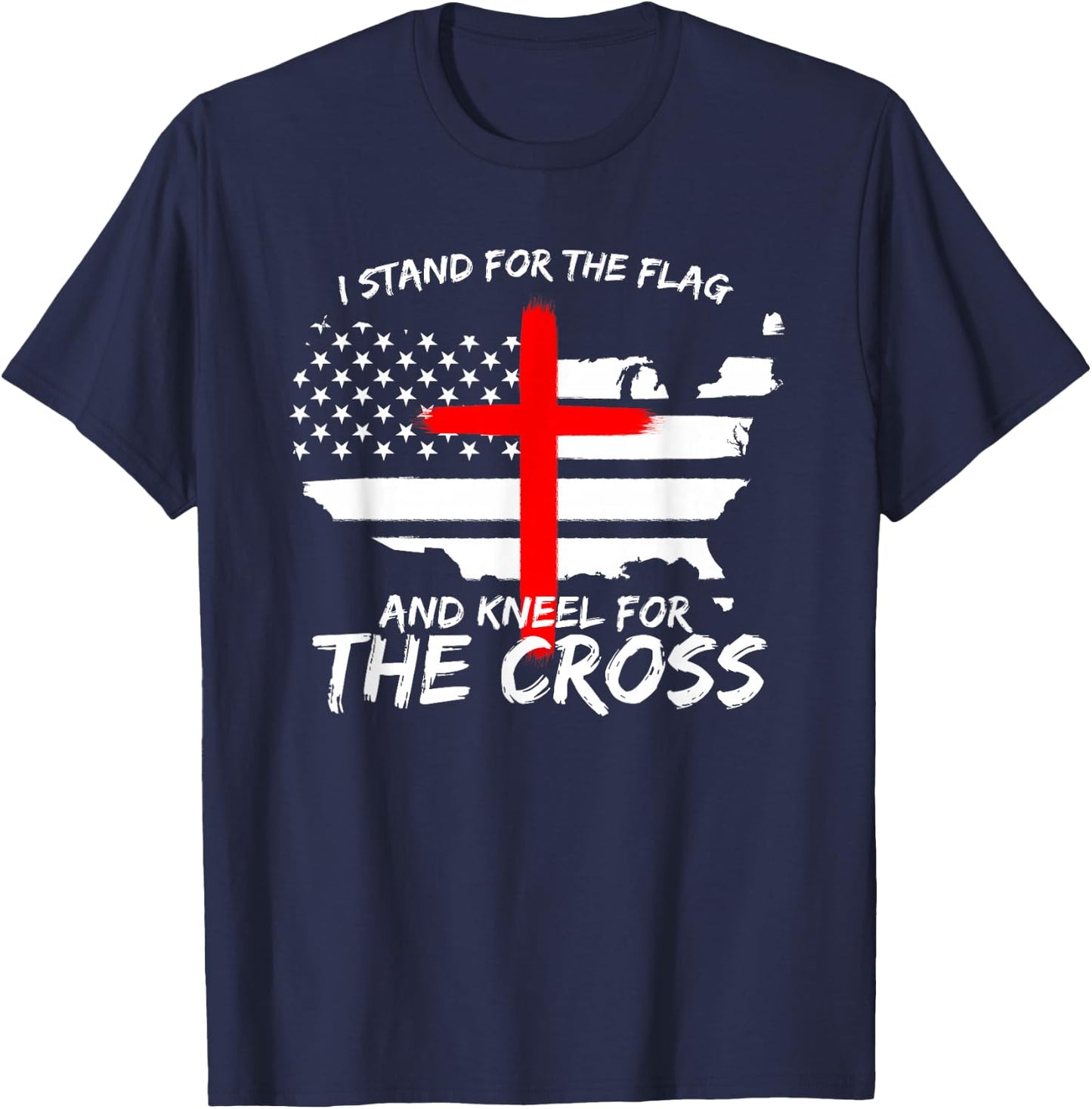 US American Patriot Christian Gift | Graphic T-Shirt - T-Shirt | Navy