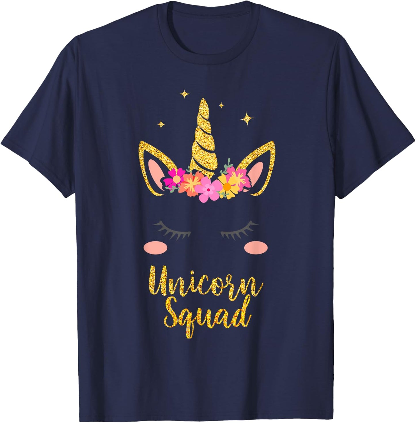 Unicorn Squad , Cute Fantasy Design For Girls and Women T-Shirt - T-Shirt | Navy