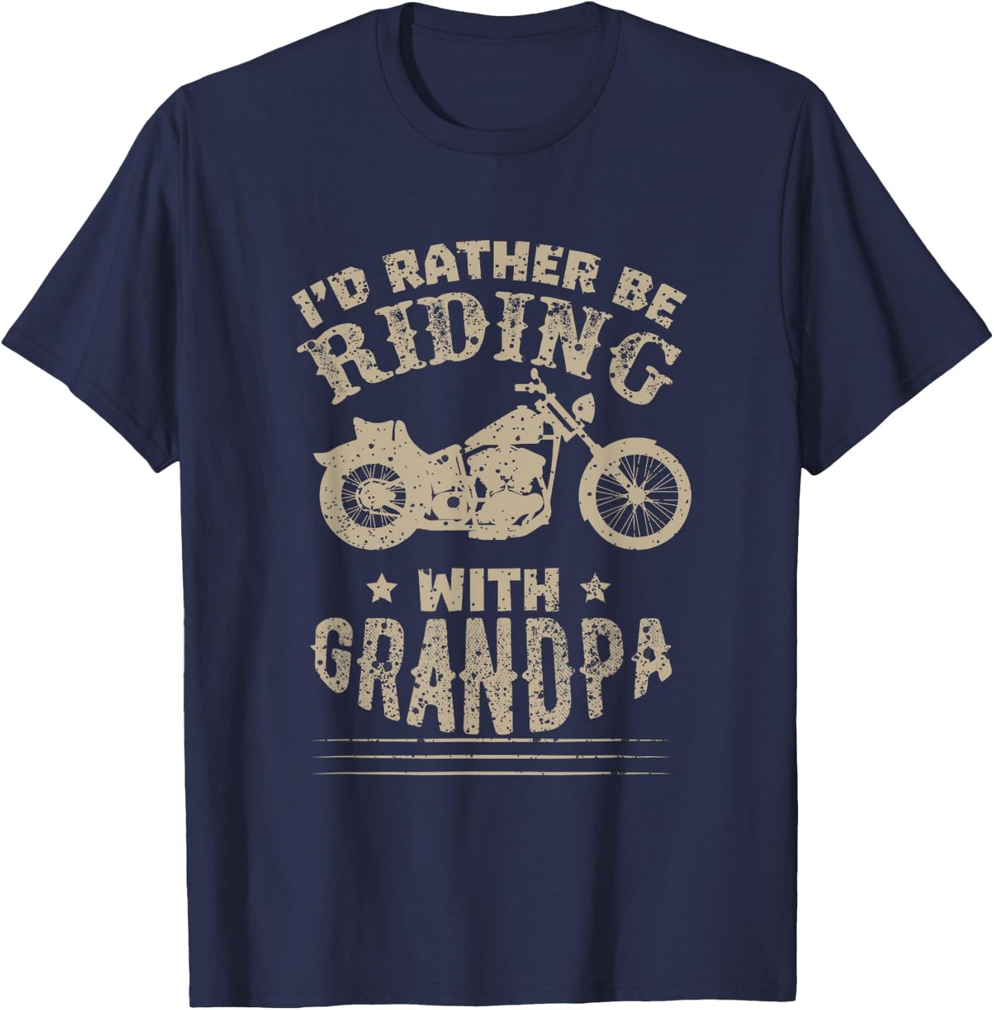 I'd Rather Be Riding With Grandpa by Tek400 T-Shirt - T-Shirt | Navy