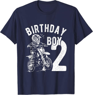 Kids 2 years old kid - Birthday boy - Dirt bike - Motorcycle T-Shirt - T-Shirt | Navy