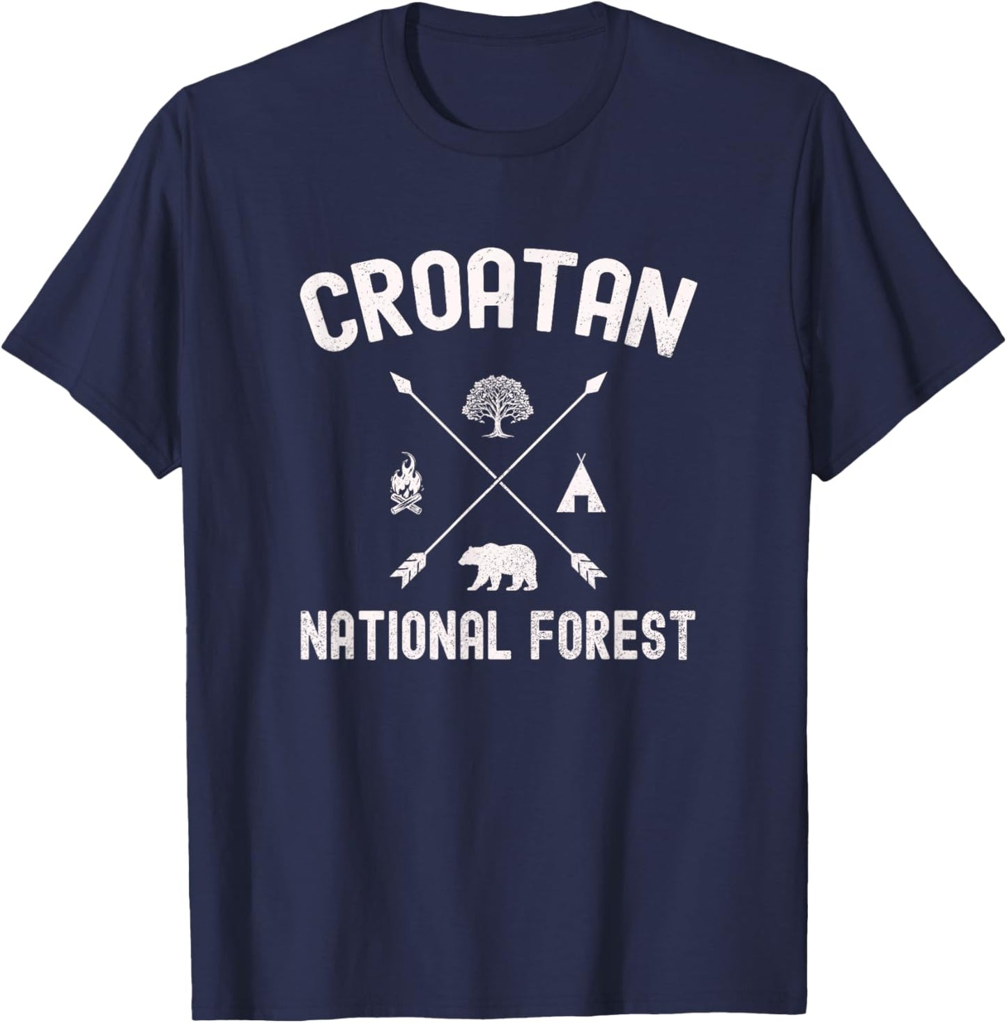 Croatan National Forest Adventure Design T-Shirt - T-Shirt | Navy