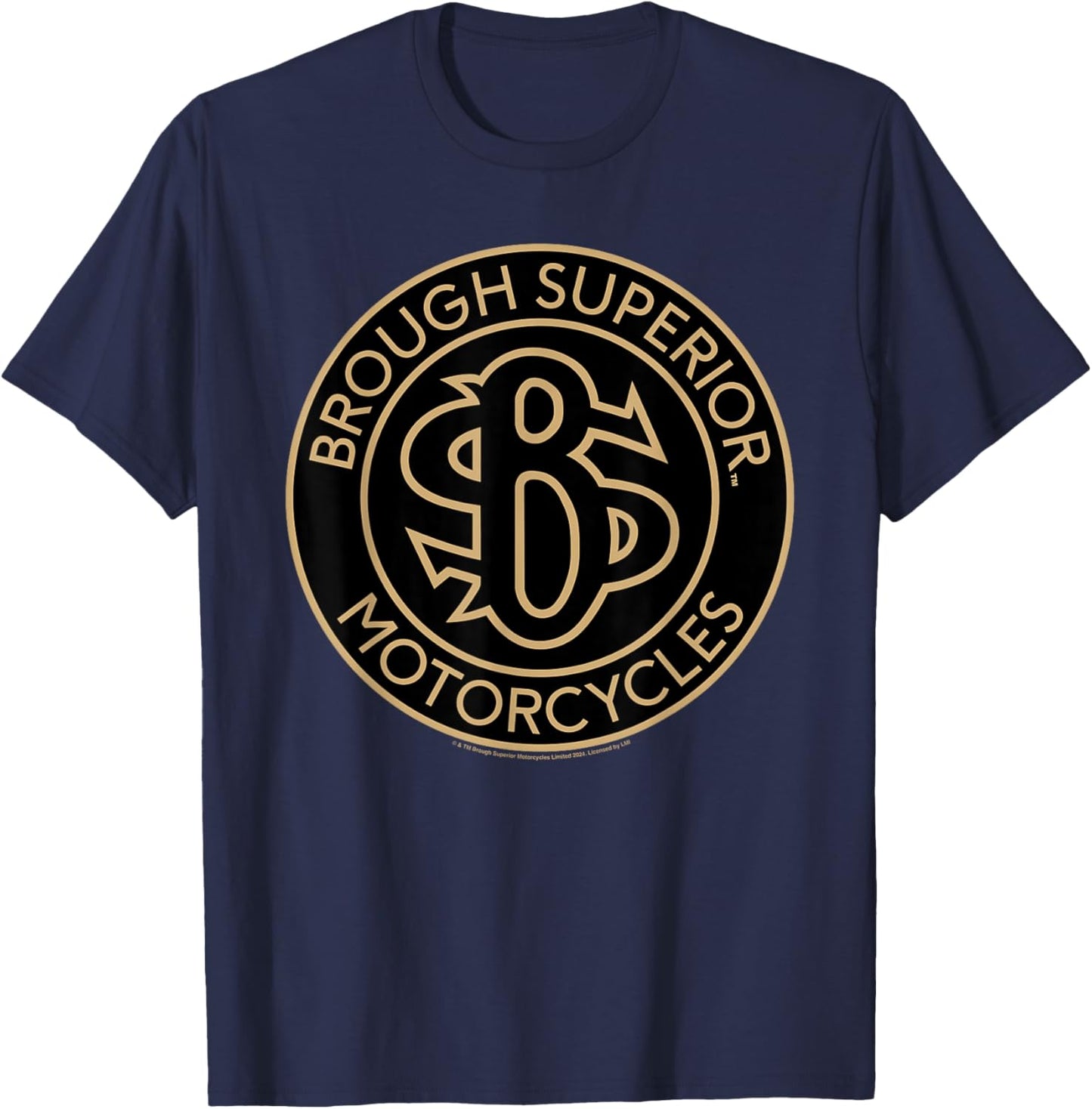 Brough Superior Motorcycles Circular Logo T-Shirt - T-Shirt | Navy